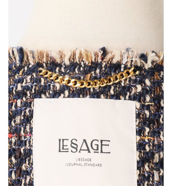 journal standard L'essage「《SP》GIOLICAツイードBIGジャケット」|ノーカラージャケット|