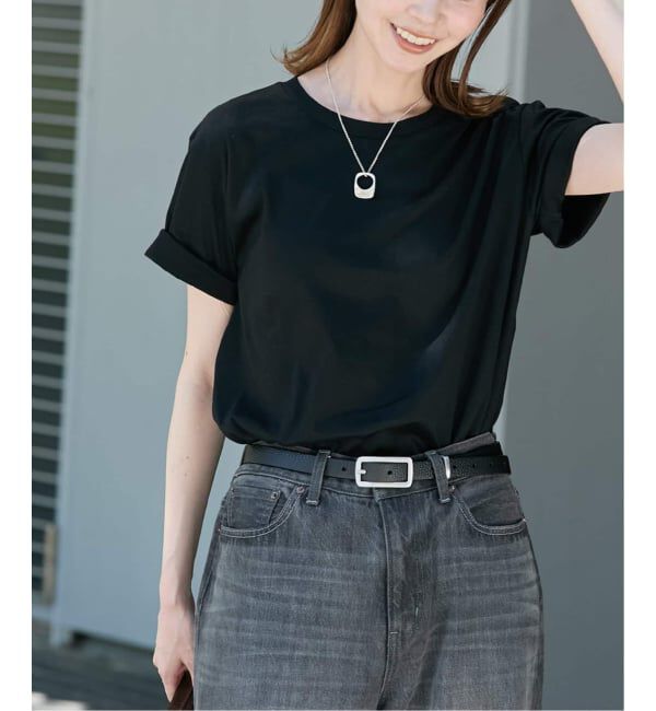 JOURNAL STANDARD「《追加4》汗ジミ防止ナノシアハーフスリーブT」|Tシャツ・カットソー|ブラック