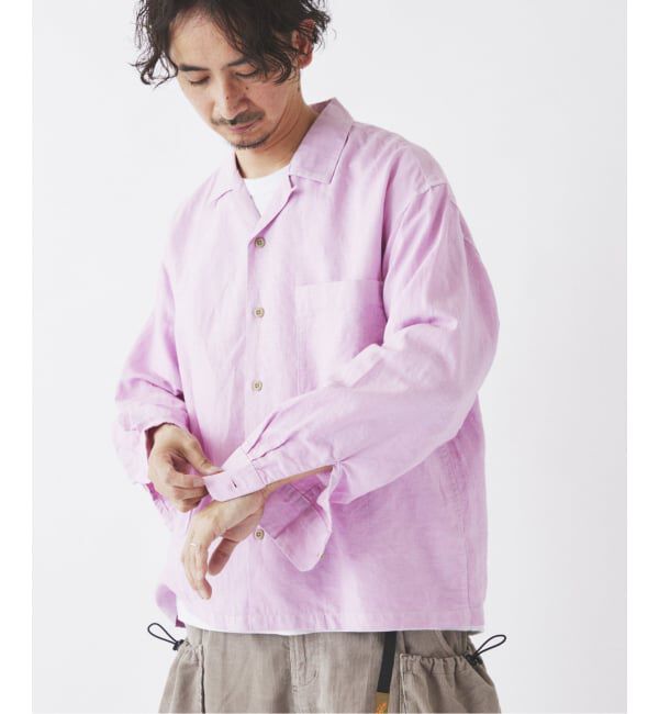 JOURNAL STANDARD relume「European Flax / ヨーロピアンフラックス 製品染め オープンカラーシャツ」|シャツ・ブラウス|