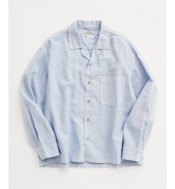 JOURNAL STANDARD relume「European Flax / ヨーロピアンフラックス 製品染め オープンカラーシャツ」|シャツ・ブラウス|ブルー