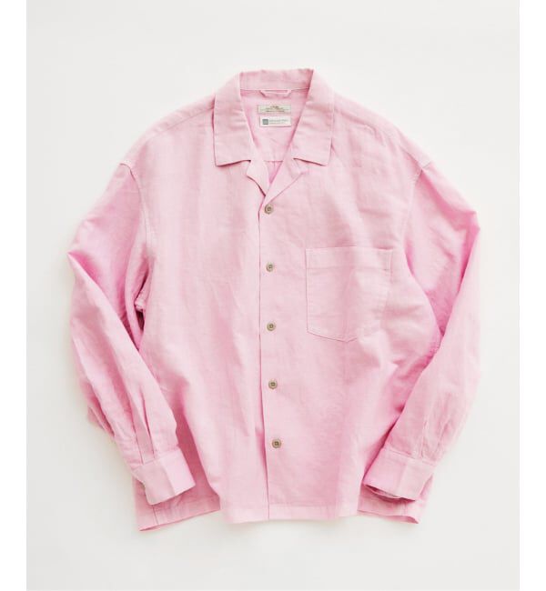 JOURNAL STANDARD relume「European Flax / ヨーロピアンフラックス 製品染め オープンカラーシャツ」|シャツ・ブラウス|ピンク