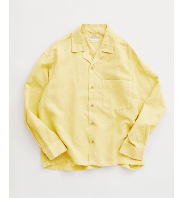 JOURNAL STANDARD relume「European Flax / ヨーロピアンフラックス 製品染め オープンカラーシャツ」|シャツ・ブラウス|イエロー