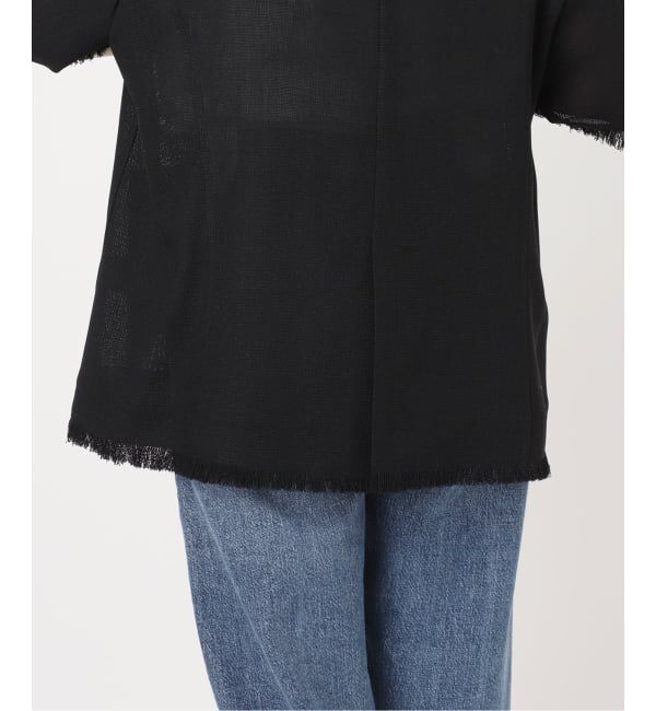 journal standard L'essage「TWEEDY MESH ショートスリーブジャケット」|ノーカラージャケット|