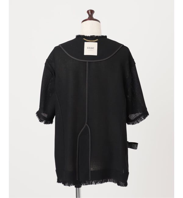 journal standard L'essage「TWEEDY MESH ショートスリーブジャケット」|ノーカラージャケット|