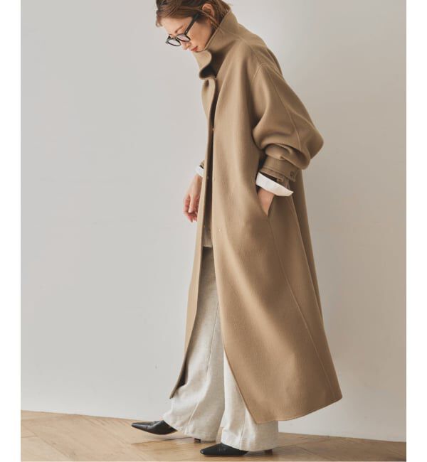 Spick and Span「《WEB限定 / 追加2》ビーバーニュアンスカラーオーバーコート」|ノーカラーコート|