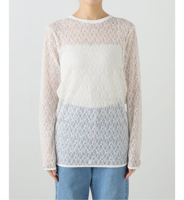 FRAMeWORK「≪追加≫IRONING/アイロニング flower lace ロングスリーブ 3」|Tシャツ・カットソー|