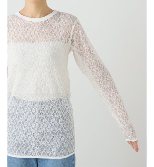 FRAMeWORK「≪追加≫IRONING/アイロニング flower lace ロングスリーブ 3」|Tシャツ・カットソー|