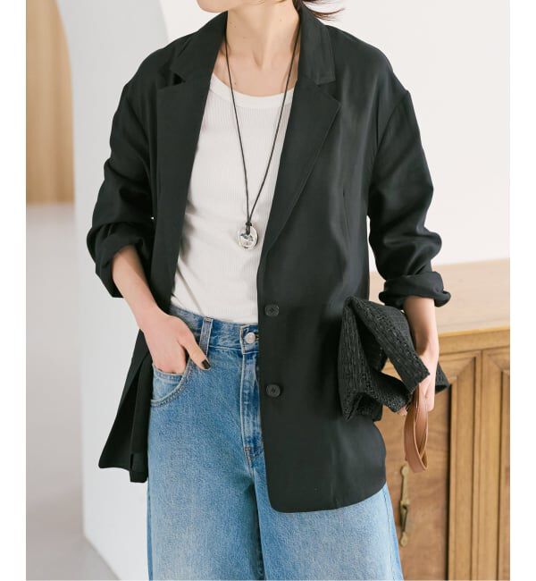 Spick and Span「《セットアップ可》ハイブリッドリネンジャケット」|テーラードジャケット|