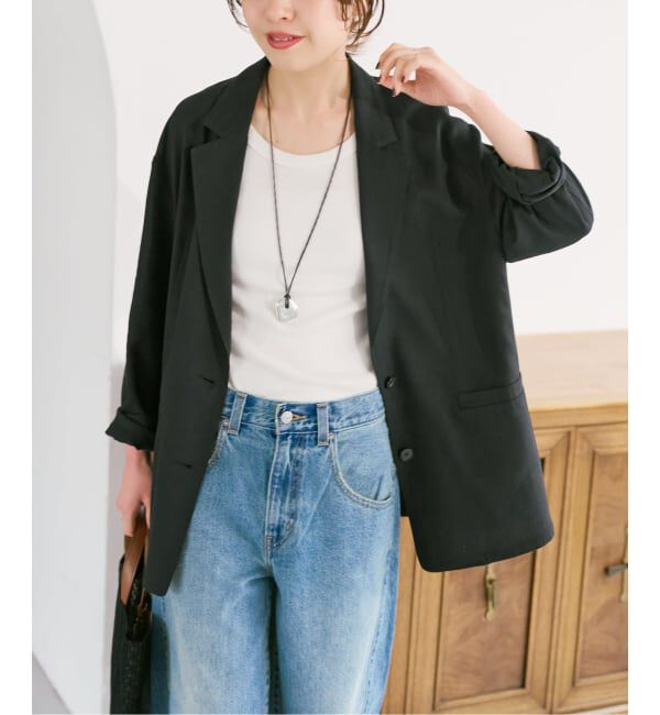 Spick and Span「《セットアップ可》ハイブリッドリネンジャケット」|テーラードジャケット|