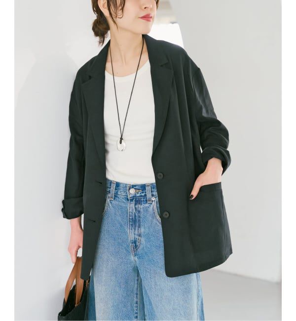 Spick and Span「《セットアップ可》ハイブリッドリネンジャケット」|テーラードジャケット|
