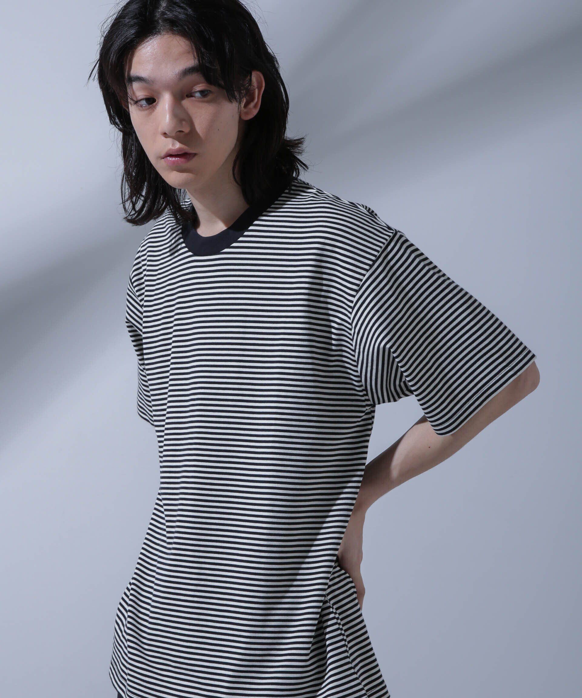 nano･universe「Anti Soaked(R)  汗染み防止 ボーダークルーネックTシャツ」|Tシャツ・カットソー|