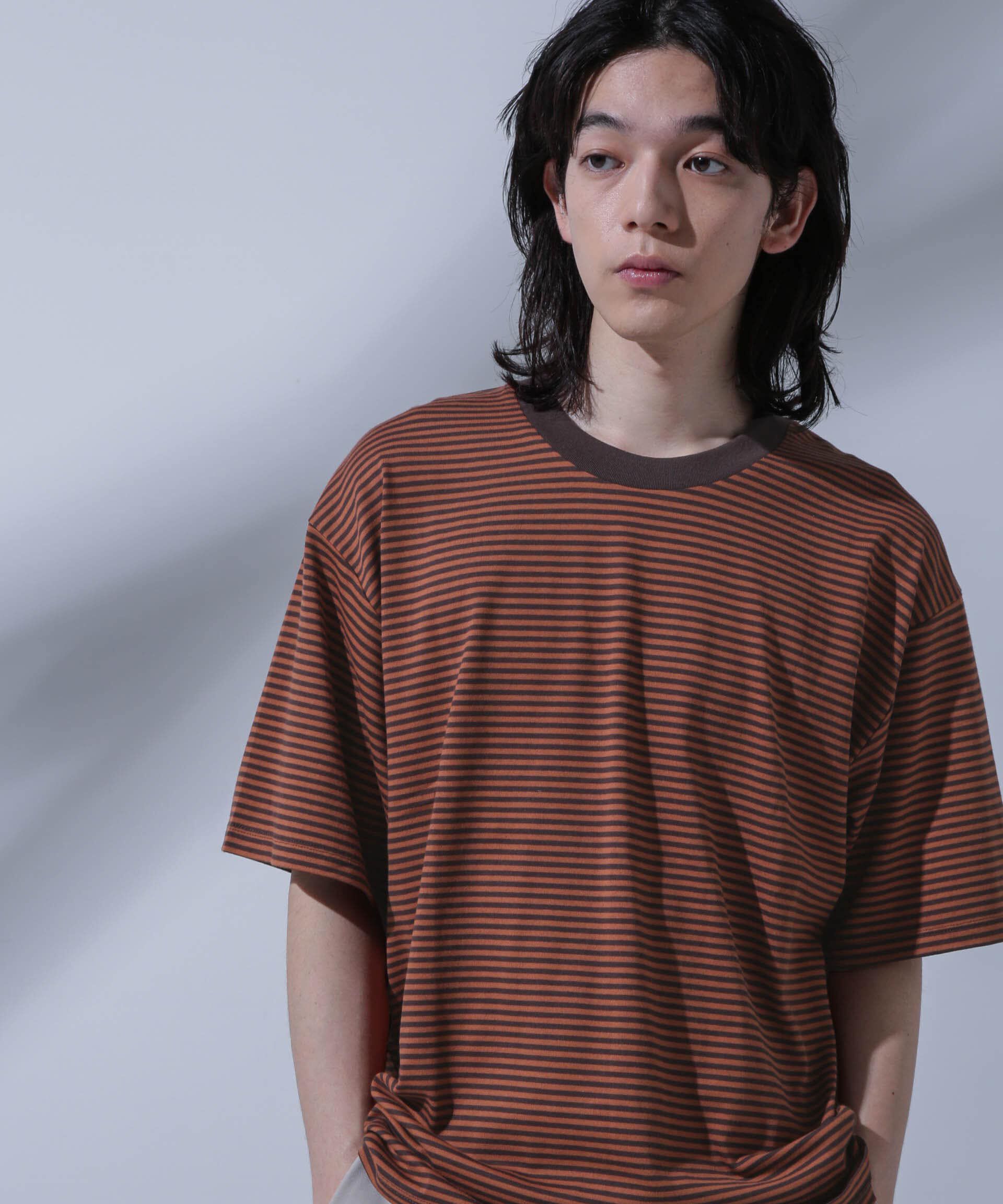 nano･universe「Anti Soaked(R)  汗染み防止 ボーダークルーネックTシャツ」|Tシャツ・カットソー|