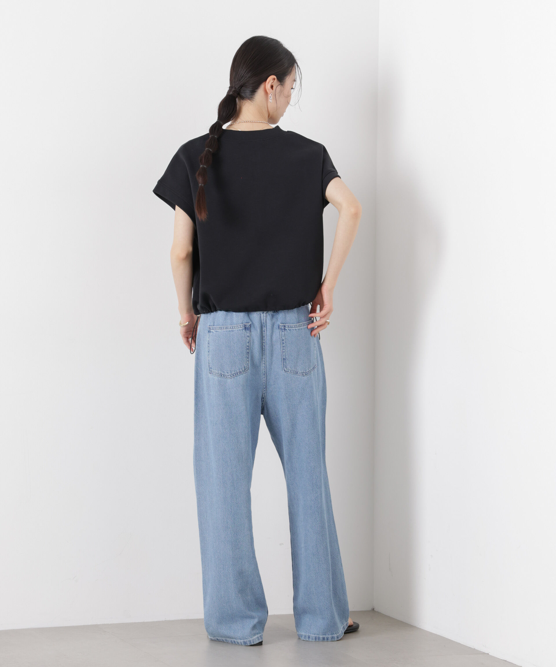 nano･universe「接触冷感ダンボールカットハーフジップトップス(セットアップ可)」|Tシャツ・カットソー|