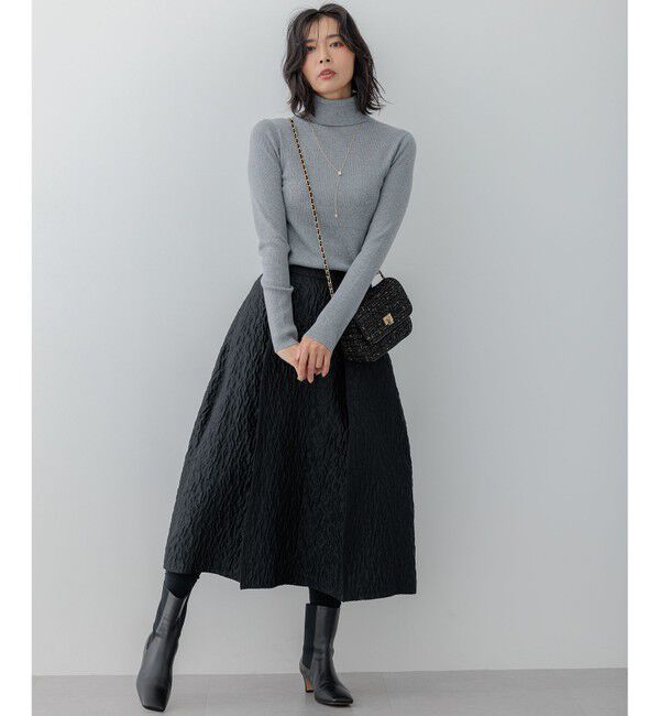 23区「【Oggi1月号/CLASSY.11月号掲載】ウーステッドウール リブタートルネック ニット」|ニット・セーター|