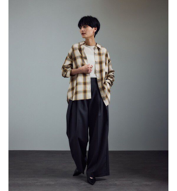 SALON adam et rope'「Shuttlenotesオンブレチェックネクタイシャツ」|シャツ・ブラウス|