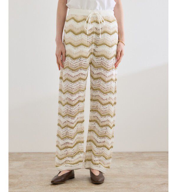 ROPE「【COOHEM（コーヘン）】ZIGZAG SUKASHI KNIT PANTS【WEB・一部店舗限定】【一部別注カラー】/洗える」|チノ|