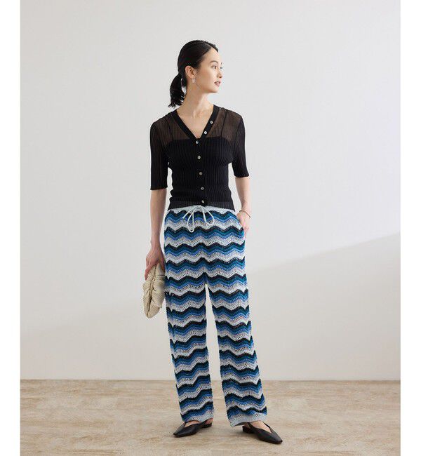 ROPE「【COOHEM（コーヘン）】ZIGZAG SUKASHI KNIT PANTS【WEB・一部店舗限定】【一部別注カラー】/洗える」|チノ|