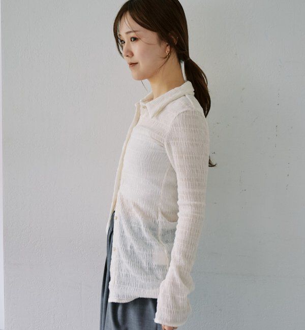  「襟付きシャーリングシャツ」|シャツ・ブラウス|