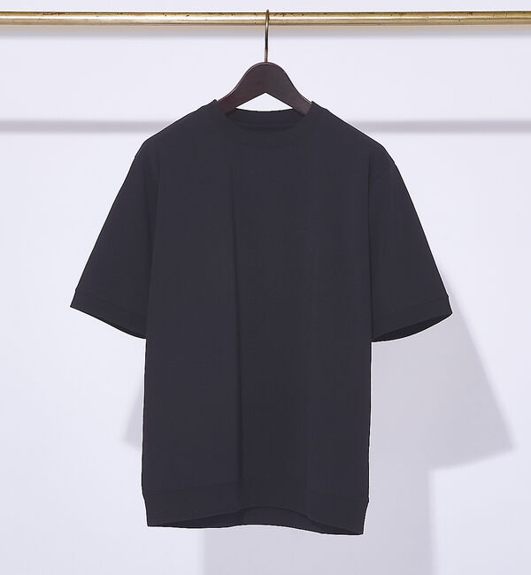 ABAHOUSE「【リブ付】シルケット ポンチ 半袖 Tシャツ」|Tシャツ・カットソー|ブラック