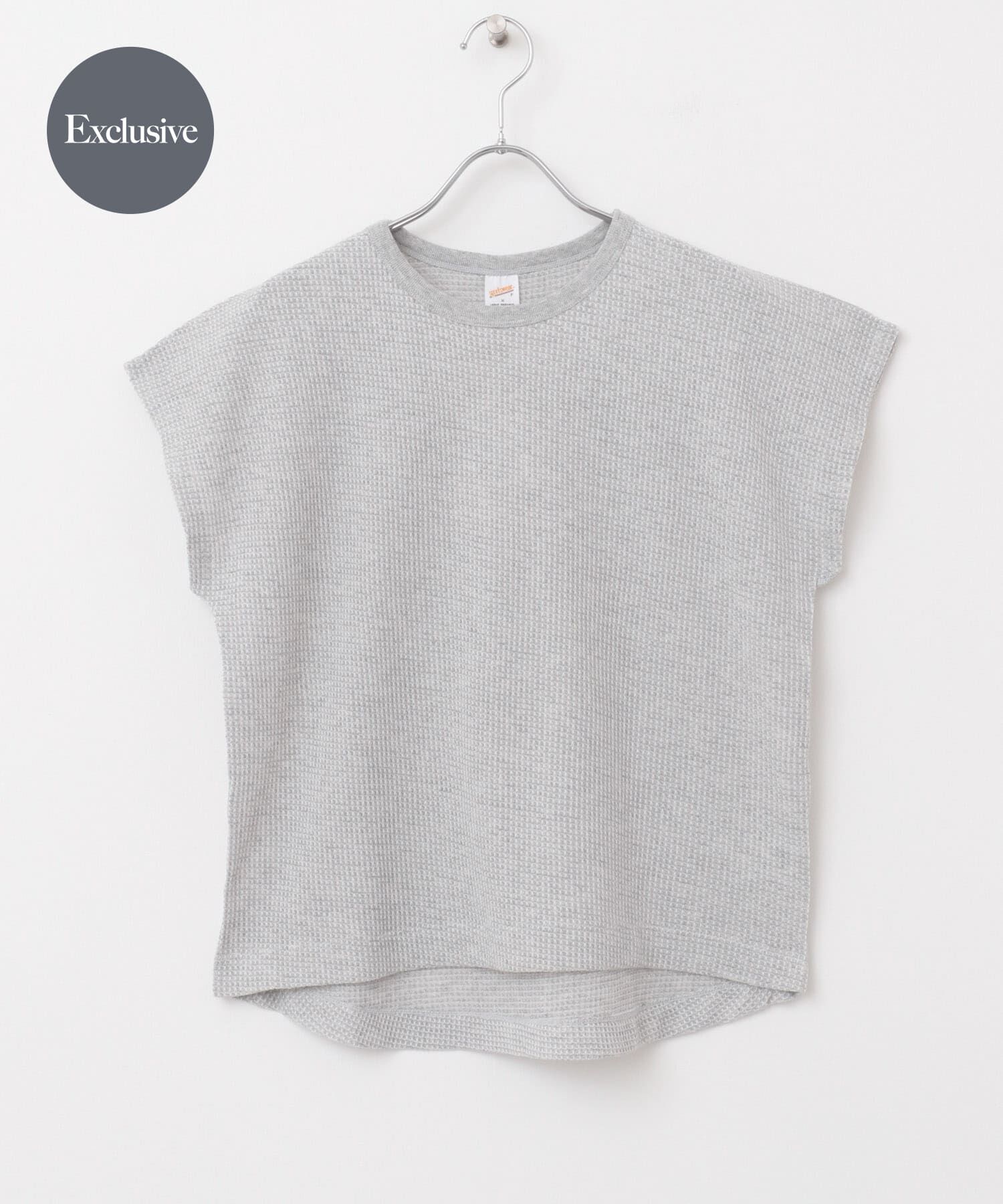 URBAN RESEARCH DOORS「『別注』Sports Wear&times;DOORS　ワッフルフレンチスリーブTシャツ」|Tシャツ・カットソー|グレー