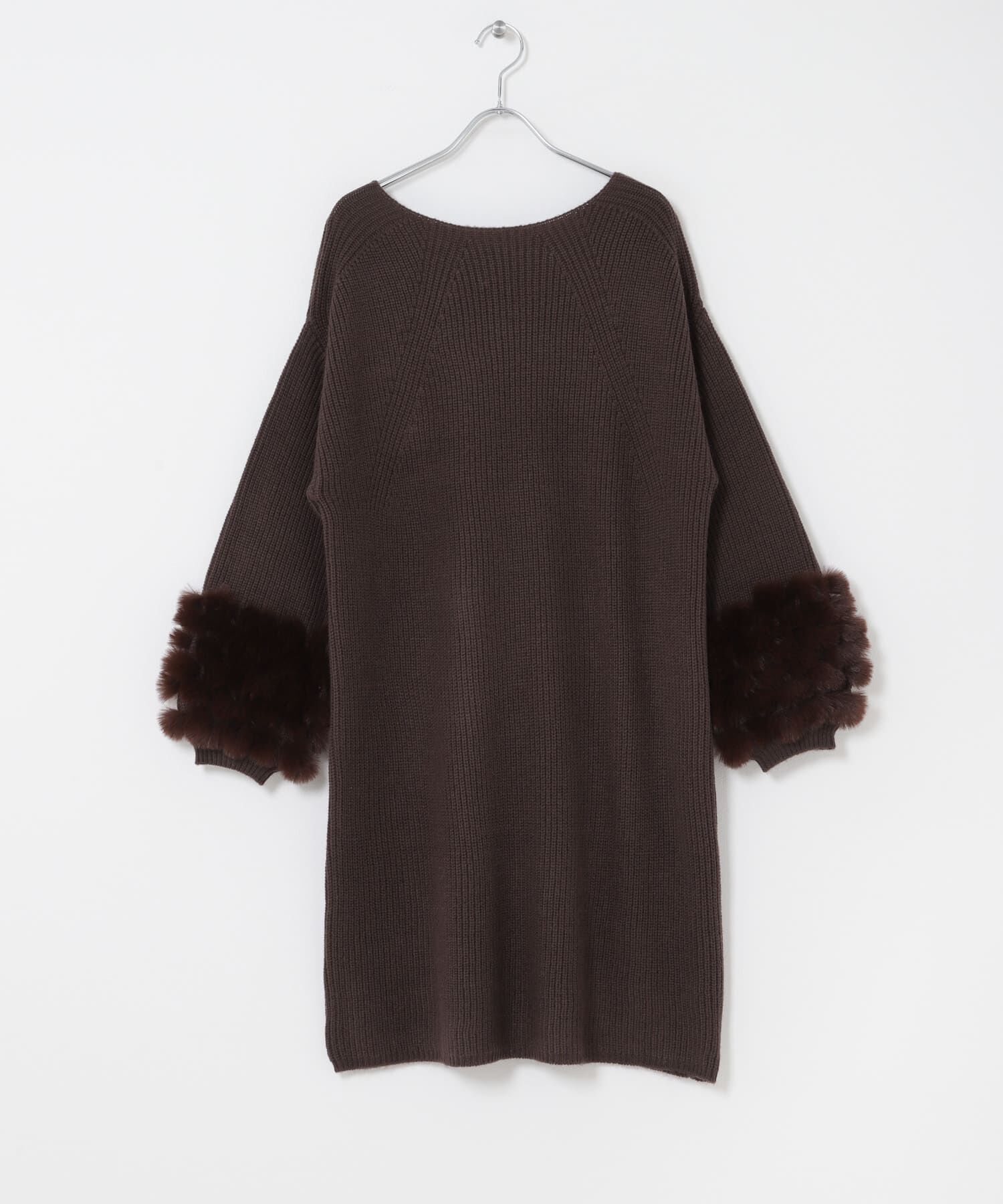 URBAN RESEARCH ROSSO「『WEB限定』ファードッキングニットミニワンピース」|ワンピース|