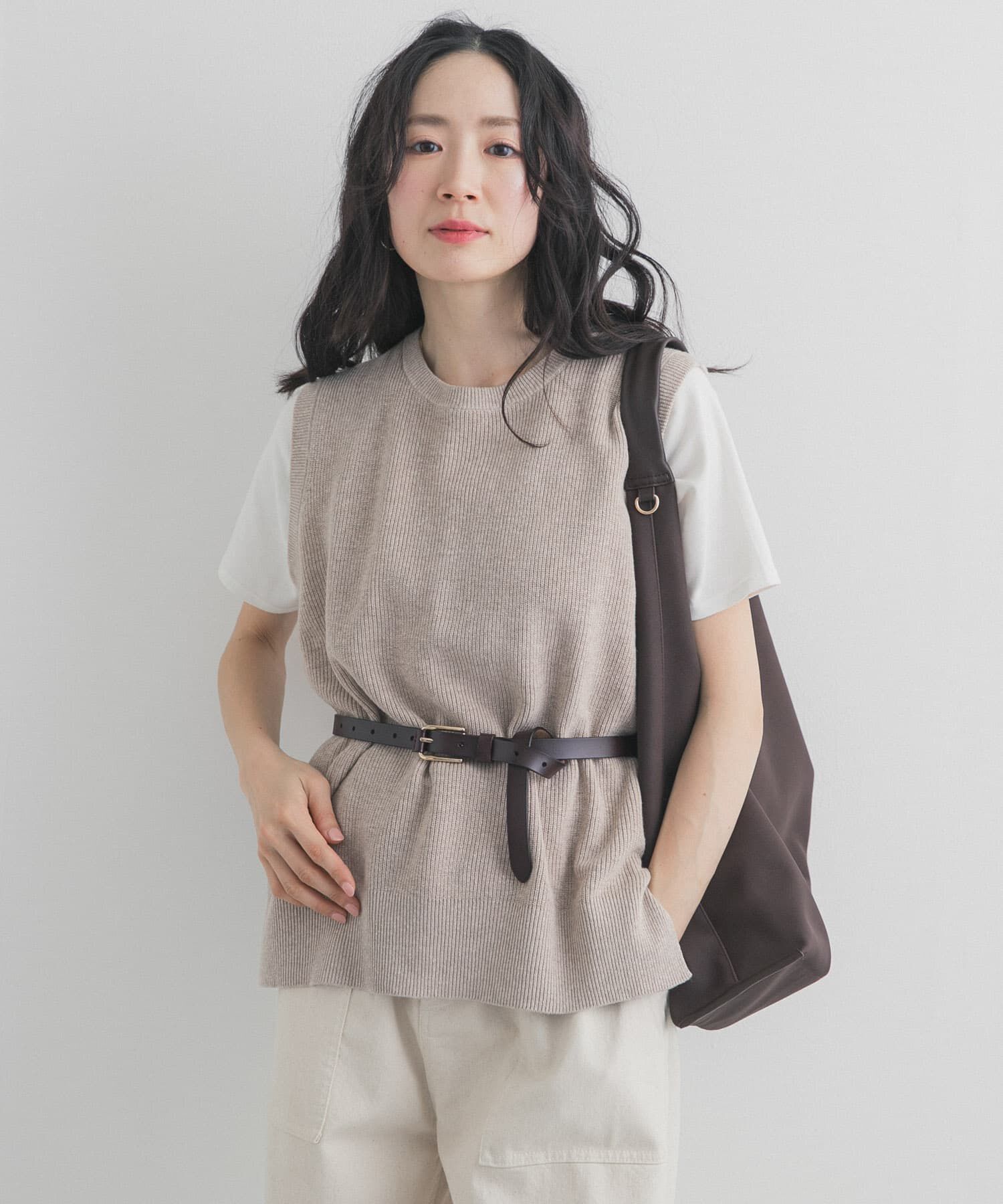 URBAN RESEARCH DOORS「リネンコットンKNITベスト」|ベスト・ジレ|