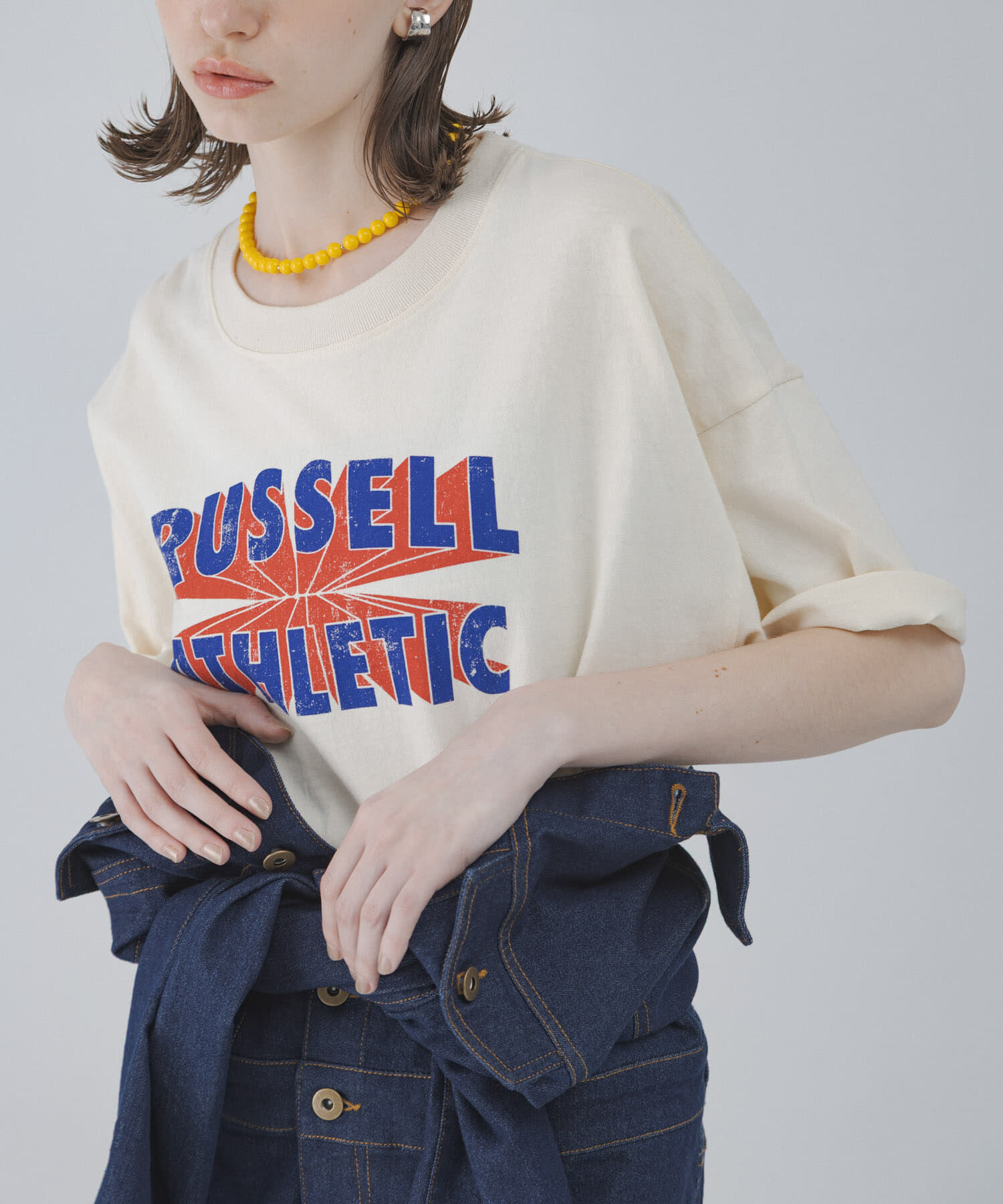 Sonny Label 「『別注』RUSSELL ATHLETIC&times;Sonny Label　ロゴプリントTシャツ」|Tシャツ・カットソー|