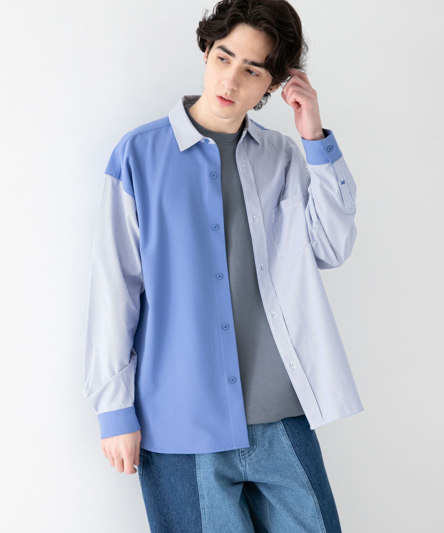 SENSE OF PLACE by URBAN RESEARCH「ストライプブロックドシャツ」|シャツ・ブラウス|その他1