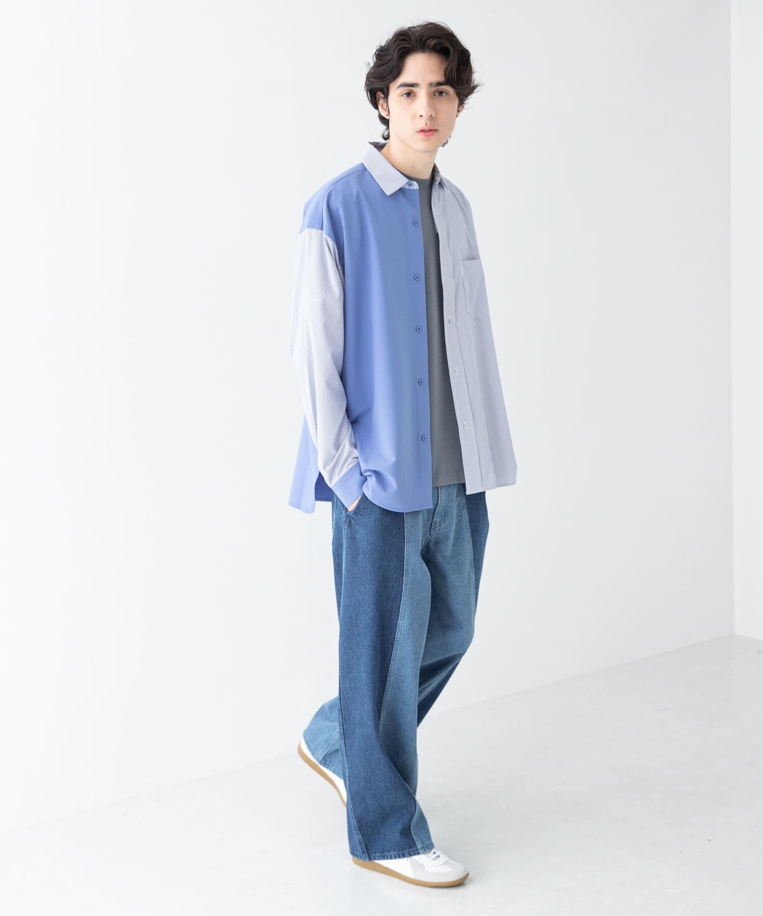 SENSE OF PLACE by URBAN RESEARCH「ストライプブロックドシャツ」|シャツ・ブラウス|
