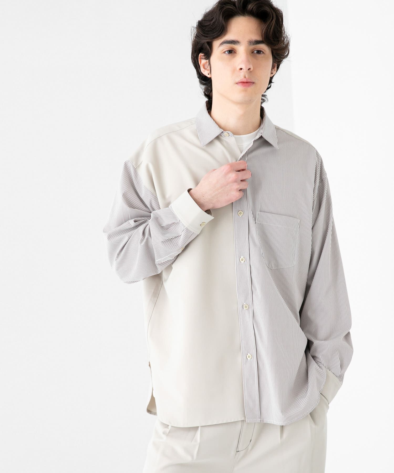 SENSE OF PLACE by URBAN RESEARCH「ストライプブロックドシャツ」|シャツ・ブラウス|