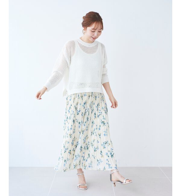 le.coeur blanc「《手洗い可能》テープヤーンメッシュプルオーバー」|ニット・セーター|