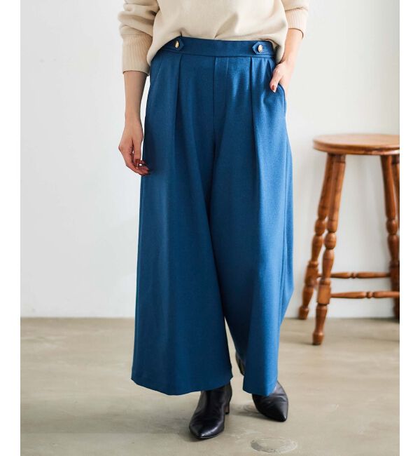 le.coeur blanc「ウールライクウエストデザインワイドクロップドパンツ」|その他|