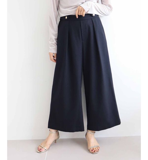 le.coeur blanc「ウールライクウエストデザインワイドクロップドパンツ」|その他|