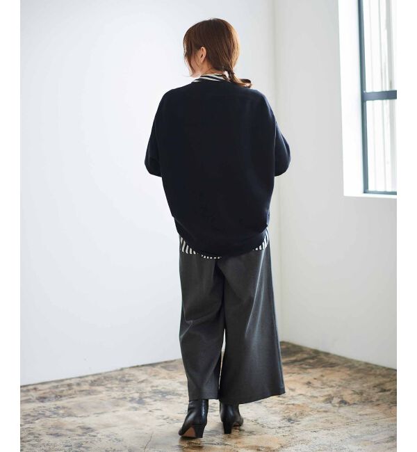 le.coeur blanc「ウールライクウエストデザインワイドクロップドパンツ」|その他|