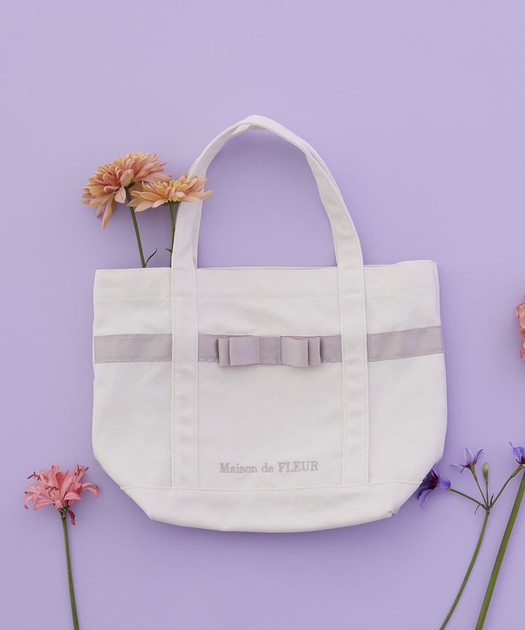Maison de FLEUR「【Sサイズ/機能性バッグ】マルチポケット帆布トートSバッグ」|トートバッグ|アイボリー