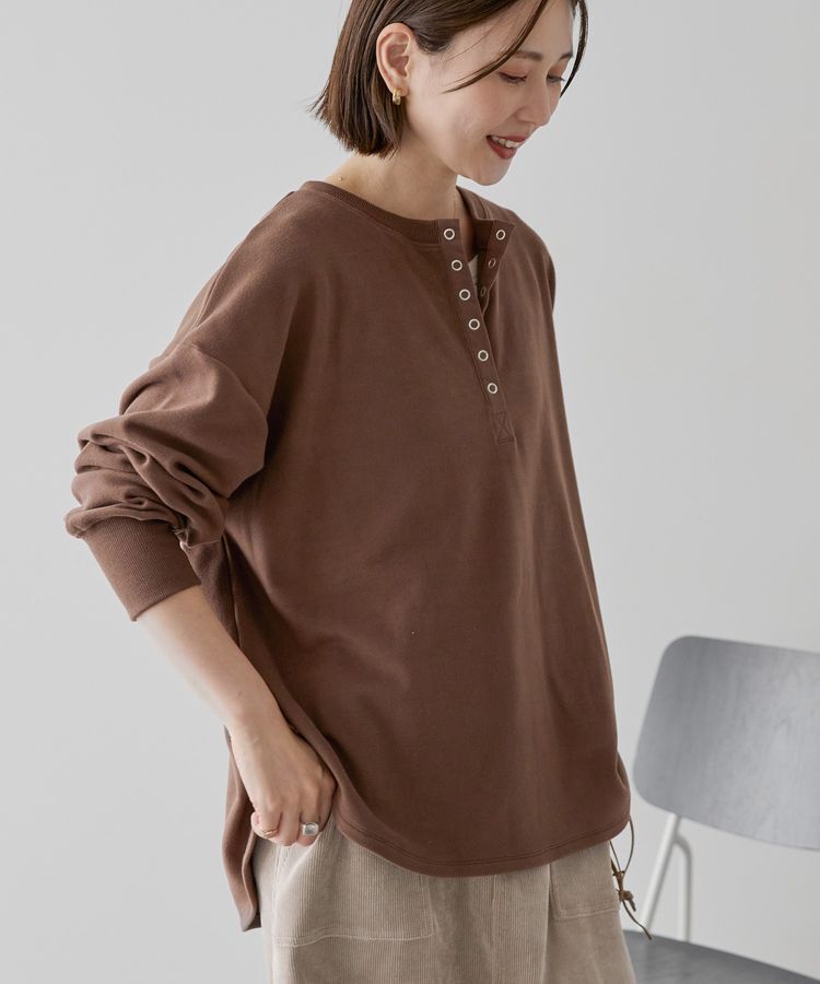 AMERICAN HOLIC「ソフトタッチヘンリーネックプルオーバー」|Tシャツ・カットソー|