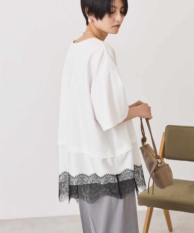 AMERICAN HOLIC「レースドッキングTシャツ」|Tシャツ・カットソー|