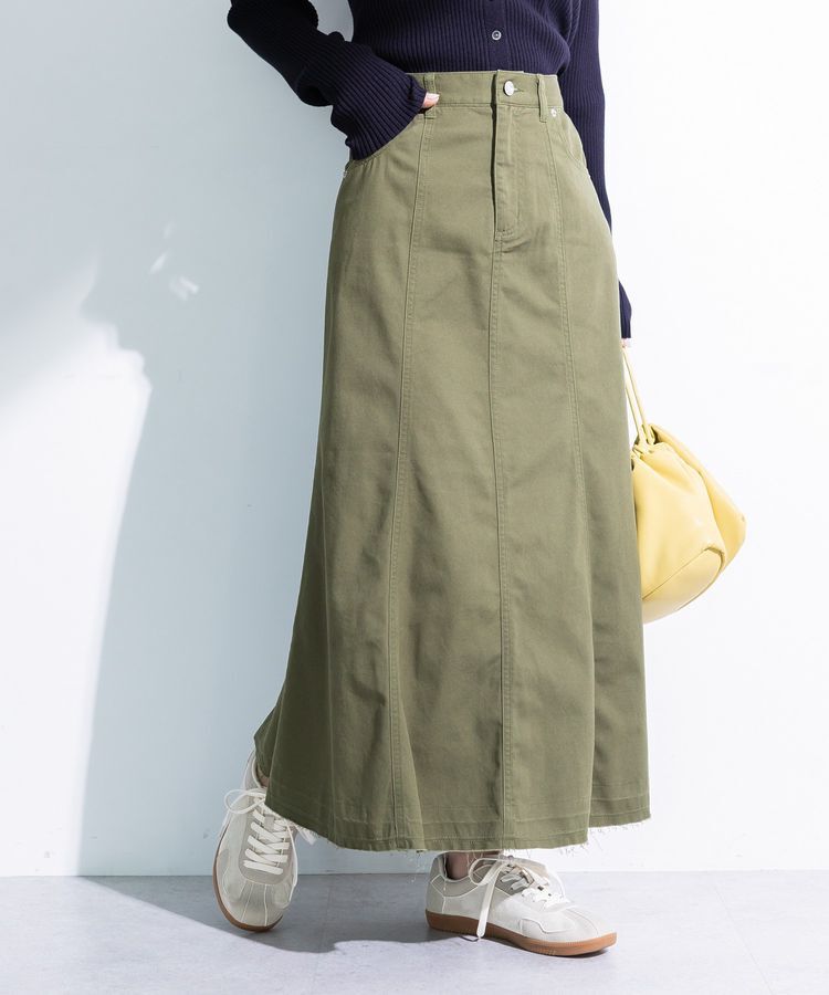 Green Parks「チノマーメイドスカート」|フレア|Khaki