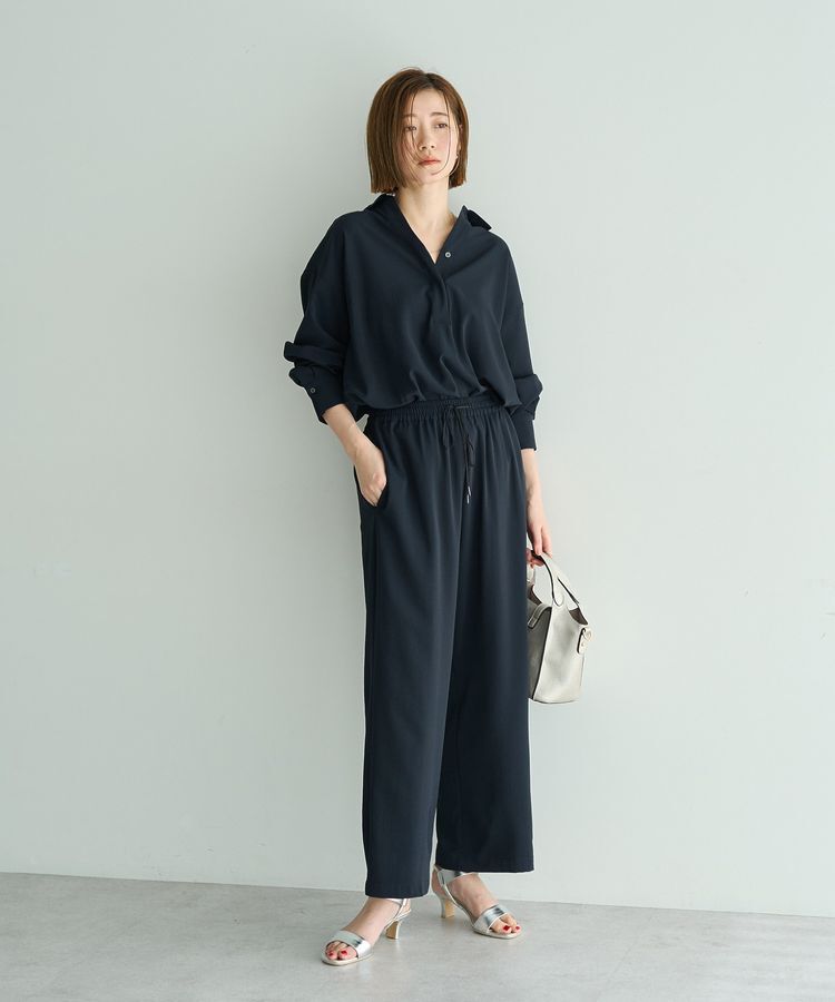 YECCA VECCA「【2点SET】スキッパーデザインセットアップ」|オールインワン|Navy