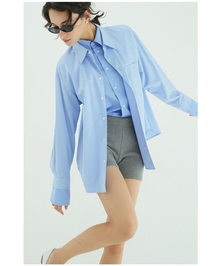 GARAGE OF GOOD CLOTHING「【CLANE】TWO TONE LAYERED SHIRTS」|シャツ・ブラウス|Stripe