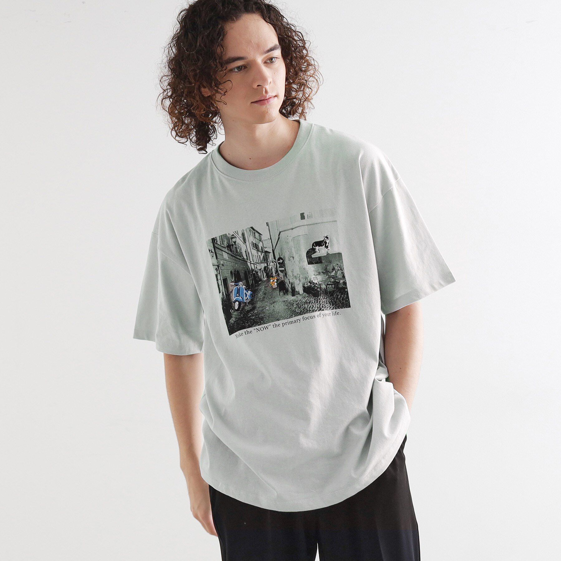 tk.TAKEO KIKUCHI「フォト刺繍Tシャツ」|Tシャツ・カットソー|ライトグレー(011