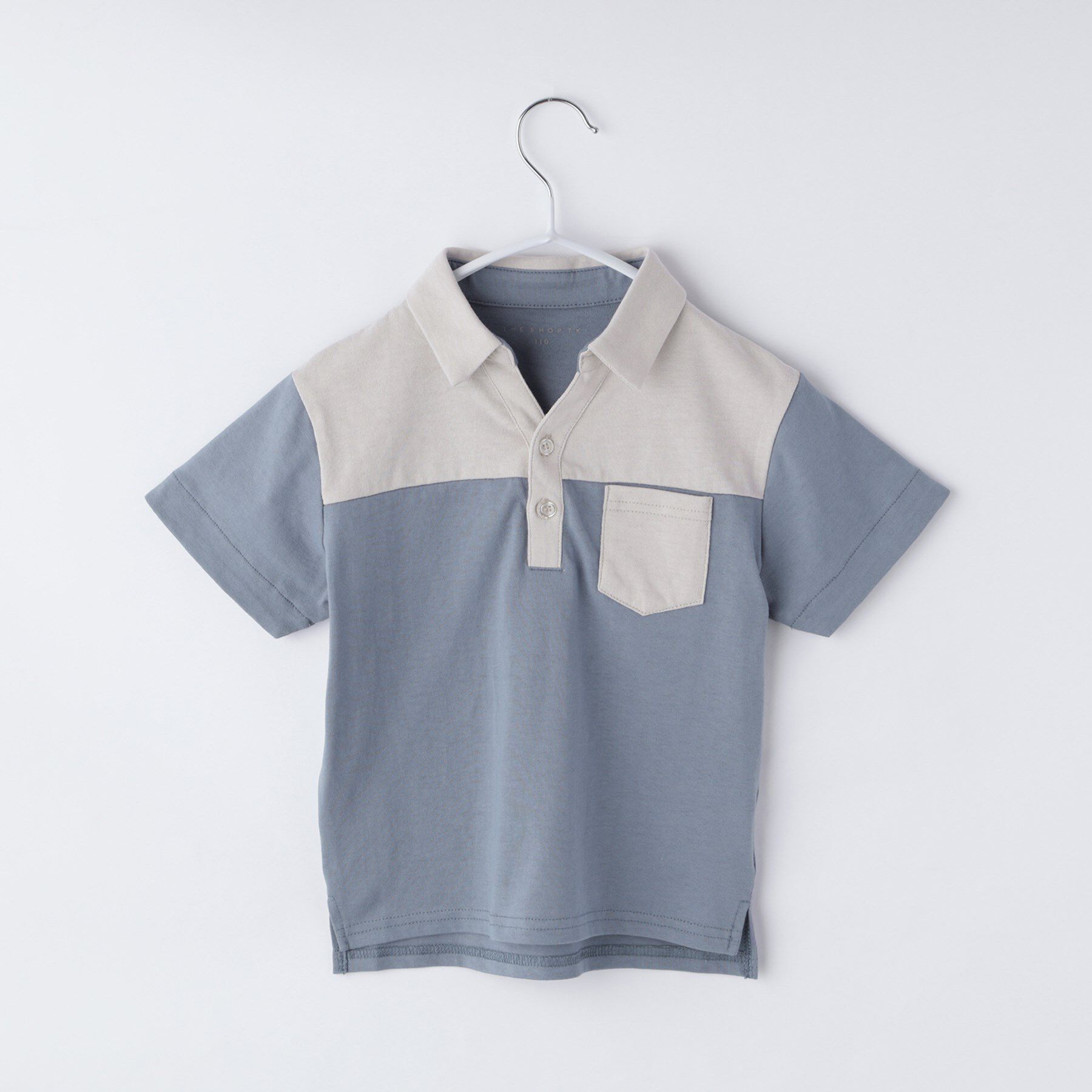 THE SHOP TK「【110－150】切り替えポロシャツ/洗濯機OK」|ポロシャツ|ブルー(591)