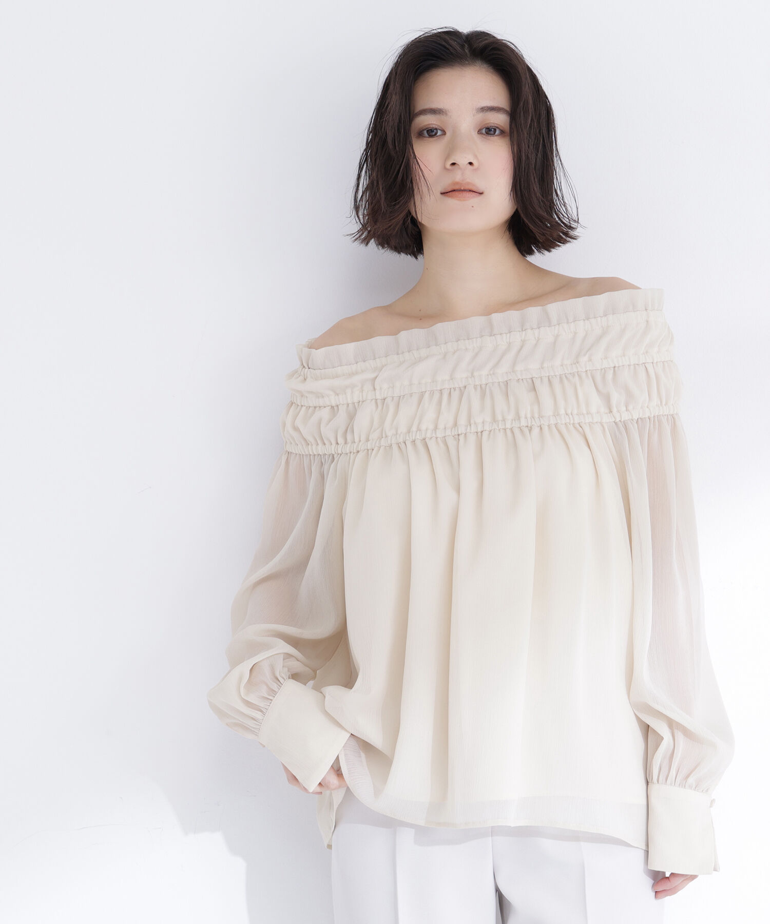  「シャーリングショルダーブラウス」|シャツ・ブラウス|