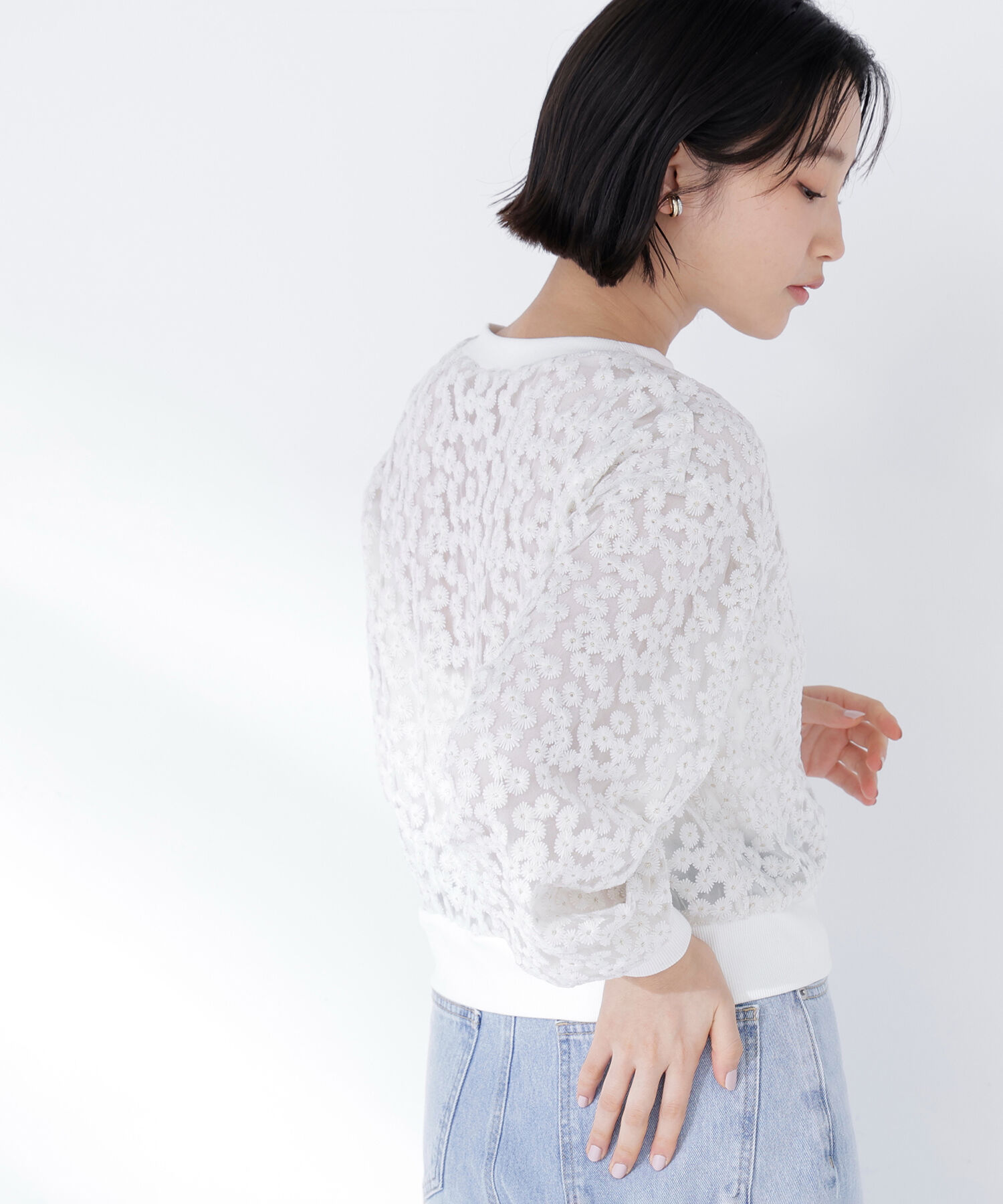  「フラワーチュール刺繍カーディガン」|ニット・セーター|