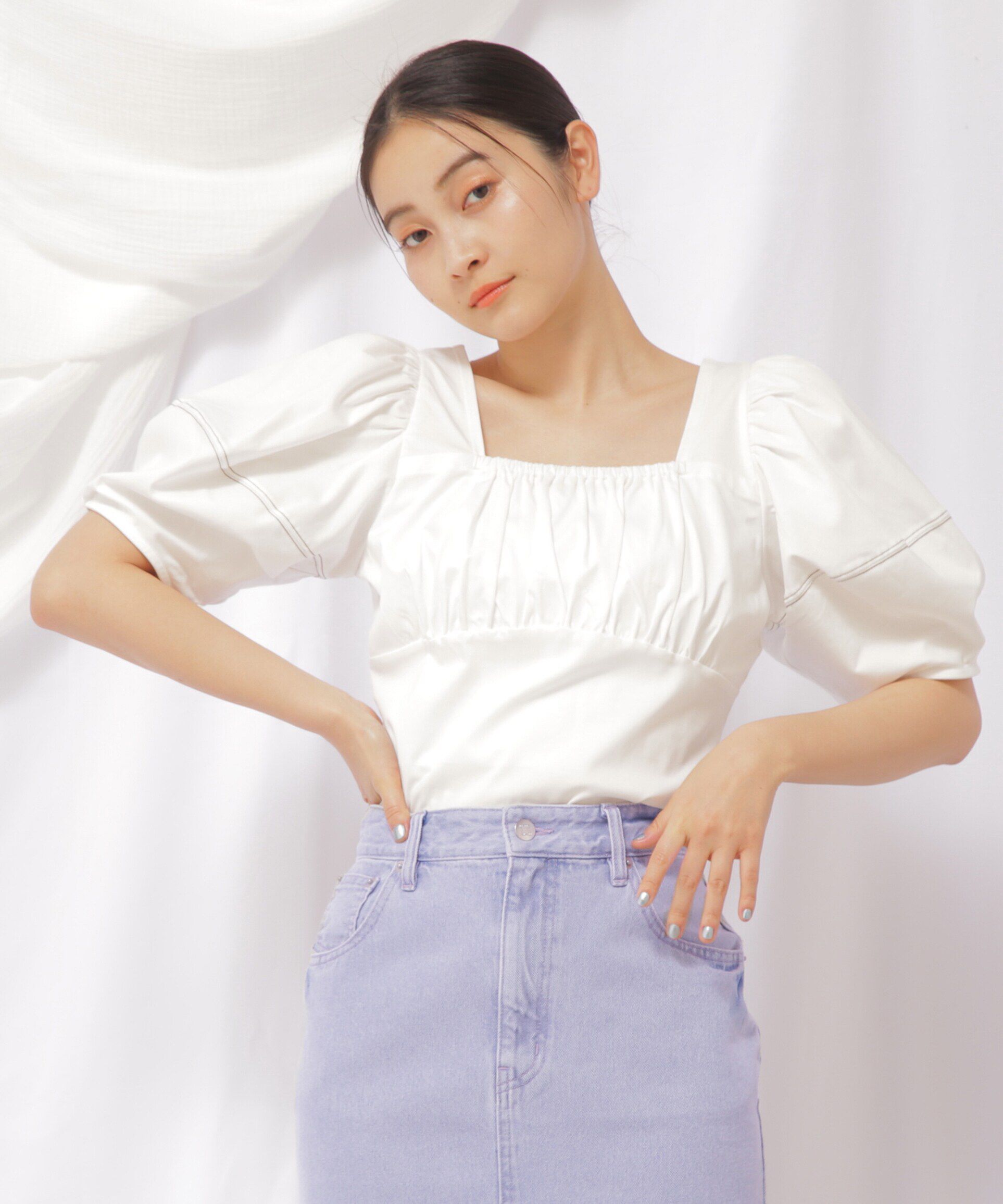  「ビスチェ切り替えカットソー」|Tシャツ・カットソー|ホワイト