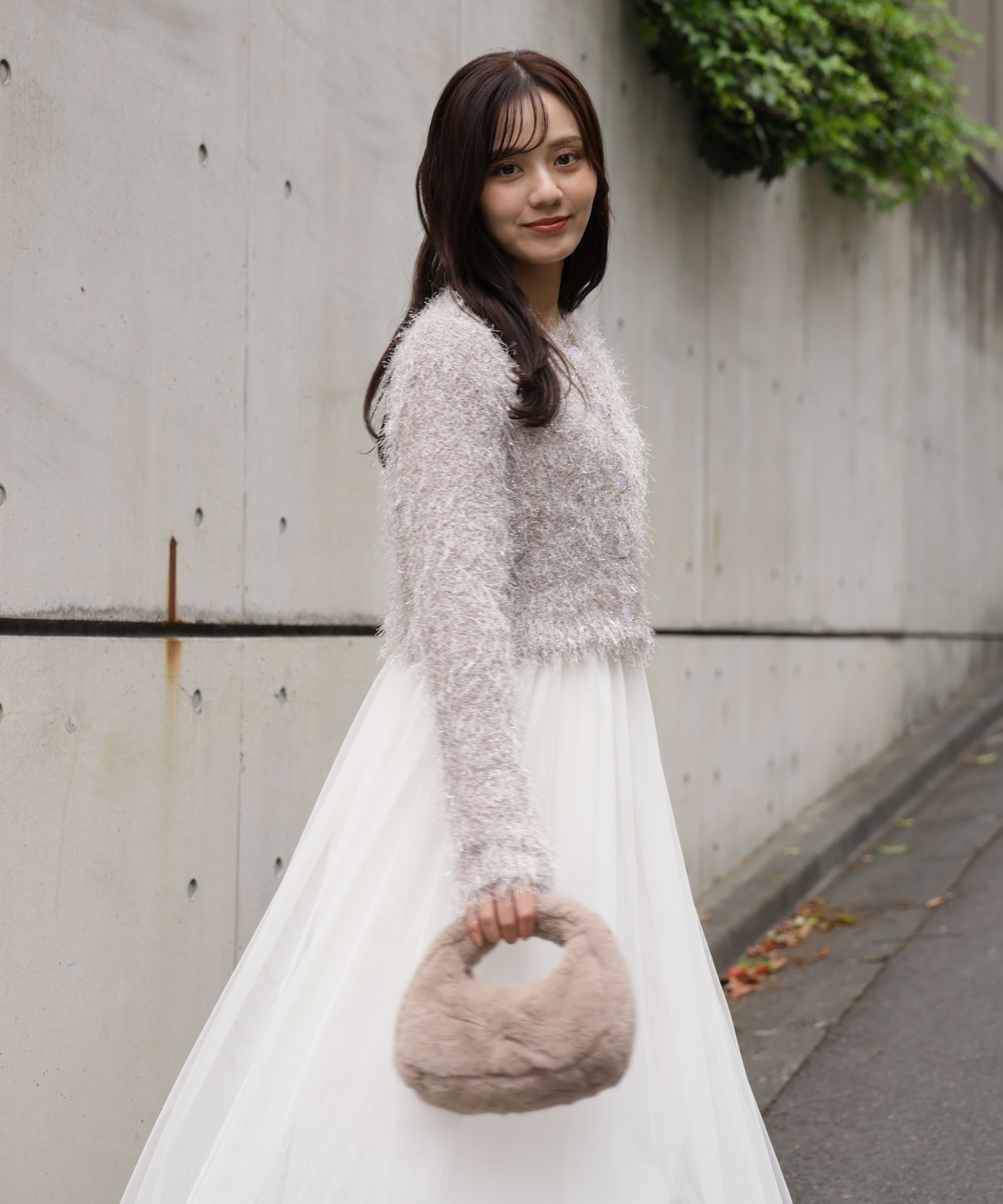 PROPORTION BODY DRESSING「《EDIT COLOGNE》チュールドッキングニットワンピース」|ワンピース|