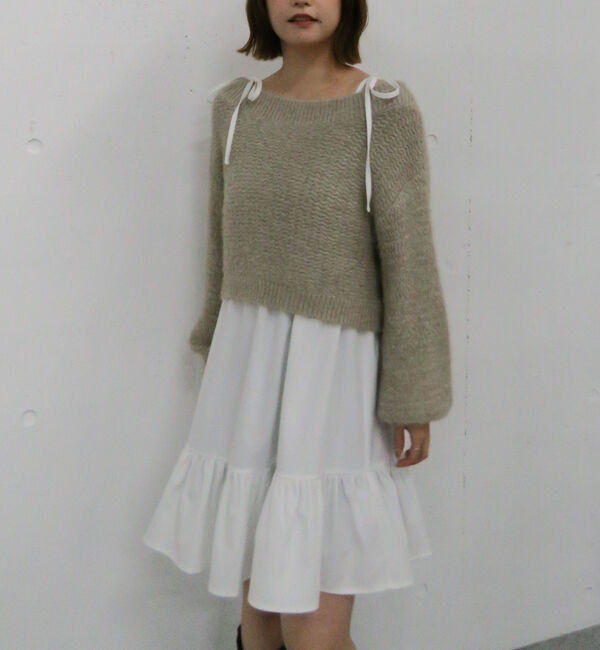 archives「メランジフェザーニット&times;ミニキャミワンピースＳＥＴ」|チュニック|