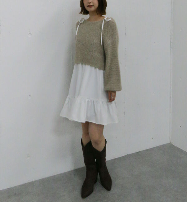 archives「メランジフェザーニット&times;ミニキャミワンピースＳＥＴ」|チュニック|