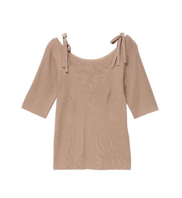 CALNAMUR「CAMI LIKE RIB KNIT/キャミライクリブニット」|ニット・セーター|モカ