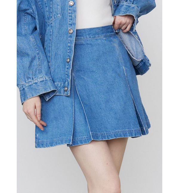CALNAMUR「DENIM TUCK MINI SK/デニムタックミニスカート」|スカート|